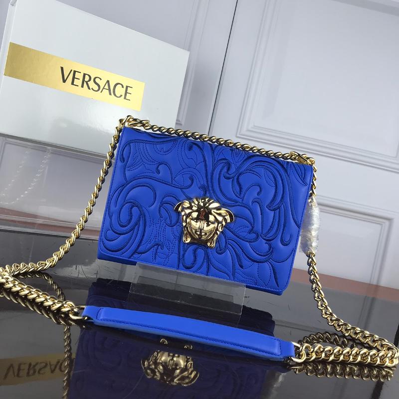 Versace Clutches DBFG170 Full Skin Embroidery Electric Blue